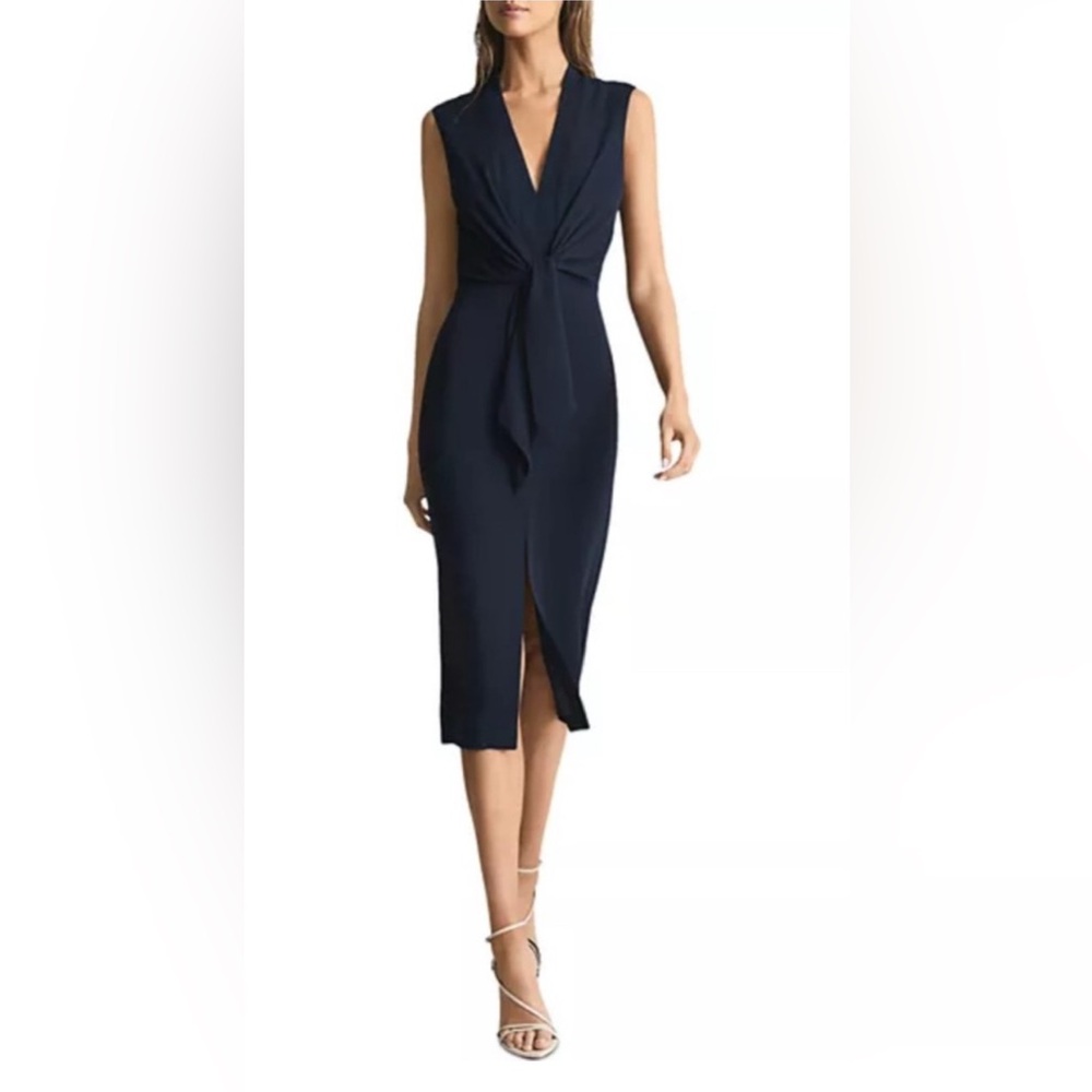 Reiss Stevie tie waist midi dress. Size 6